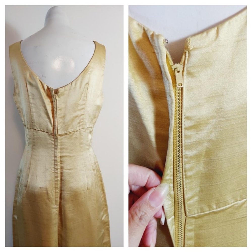 50s 60s SILK beaded bombshell sheath cocktail dress and crop top - Picture 9 of 9